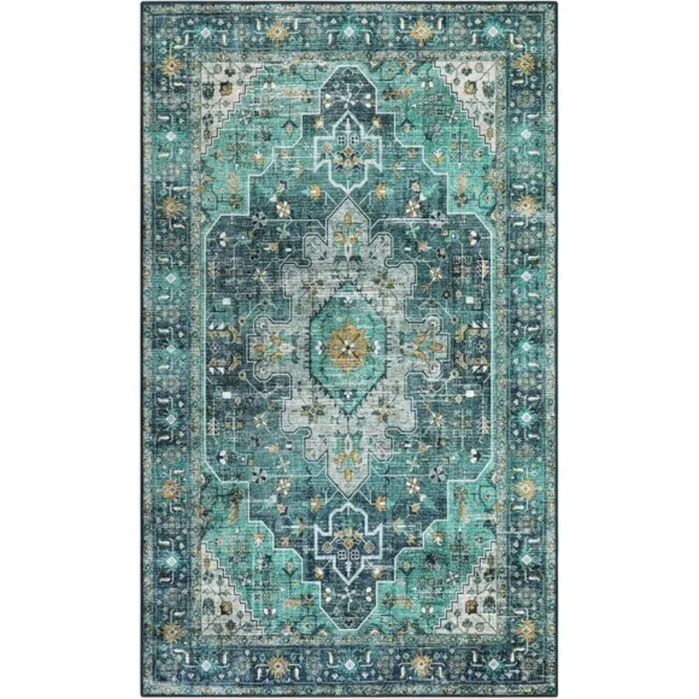 New 3x5 Ultra-Thin Vintage Rug, Washable Non-Slip Carpet for Home, Room & Entry